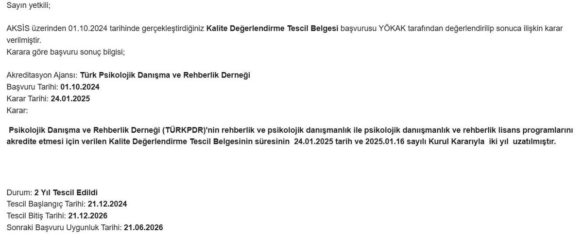 PDR_EPDAB (@pdr_epdab) on Twitter photo Türk PDR Derneği Akreditasyon Birimi olan PDR-Epdab 2022 yılında aldığı ilk tescil yetkisinden sonra, tescil süresi iki yıllığına tekrar YÖKAK tarafından uzatılmıştır. <a href="/ragipozyurek/">Ragıp Özyürek</a> <a href="/nrsltpky/">Nursel Topkaya</a> <a href="/yaseminyavuzer1/">Prof. Dr. Yasemin Yavuzer</a> Türk PDR Derneği Akreditasyon Birimi olan PDR-Epdab 2022 yılında aldığı ilk tescil yetkisinden sonra, tescil süresi iki yıllığına tekrar YÖKAK tarafından uzatılmıştır. <a href="/ragipozyurek/">Ragıp Özyürek</a> <a href="/nrsltpky/">Nursel Topkaya</a> <a href="/yaseminyavuzer1/">Prof. Dr. Yasemin Yavuzer</a>