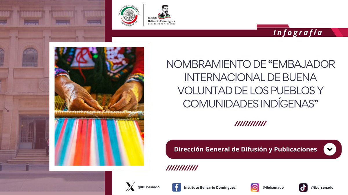 🌎 Honor a la defensa indígena 🌿
El Consejo Supremo de los Pueblos Originarios nombró Embajadores de Buena Voluntad por su compromiso con la identidad indígena.
📍 Dr. Luis Humberto Montaño García, un defensor incansable de sus derechos.
🔍Conoce más en esta infografía: