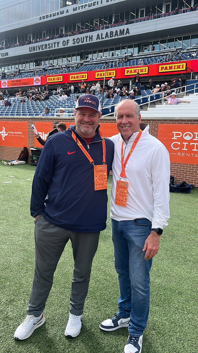 Excited to have <a href="/Mazza_ProSports/">greg mazza</a> &amp; <a href="/ProGearNellie/">Michael Nelson</a> in the house today fitting our new guys. Helps to spend the afternoon watching a little Sr Bowl practice!!!