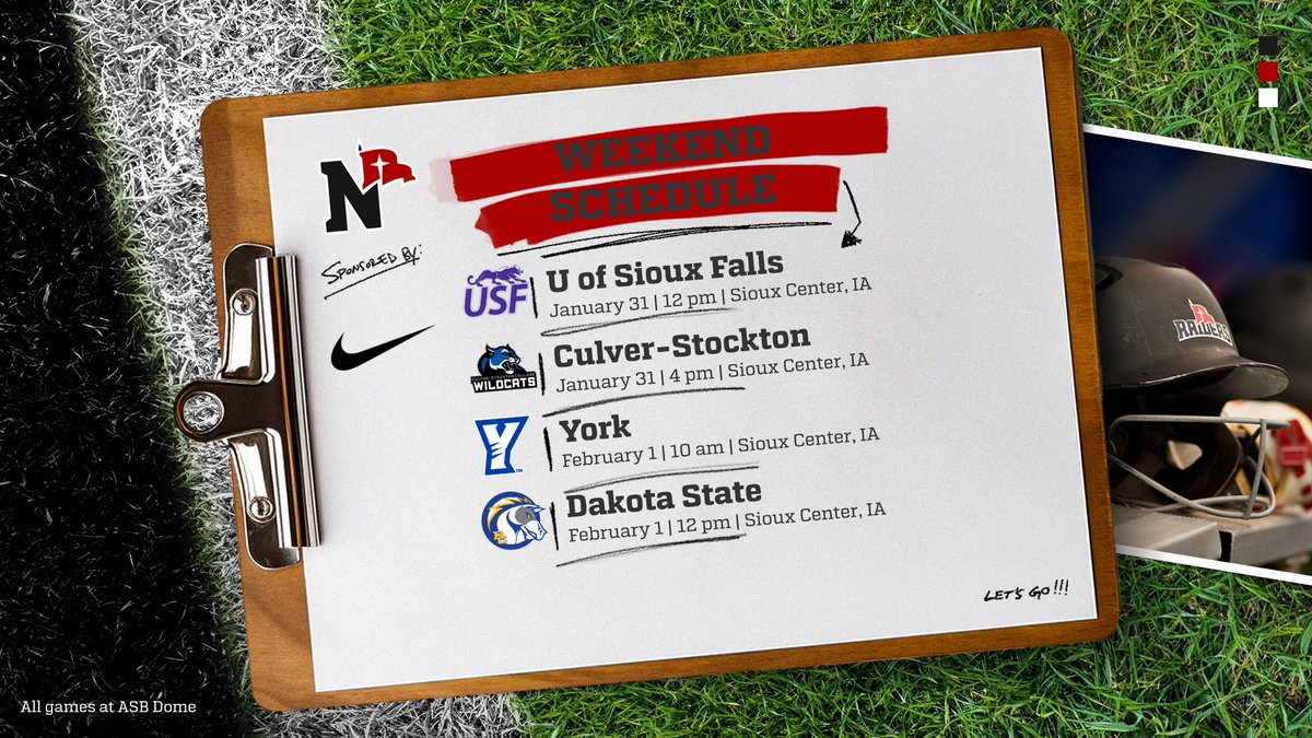 𝙊𝙋𝙀𝙉𝙄𝙉𝙂 𝙒𝙀𝙀𝙆𝙀𝙉𝘿 𝙎𝘾𝙃𝙀𝘿𝙐𝙇𝙀 ⬇️

Full details 🔗: linktr.ee/nwcsoftball

📍: <a href="/ASBDome/">American State Bank Sports Complex</a>