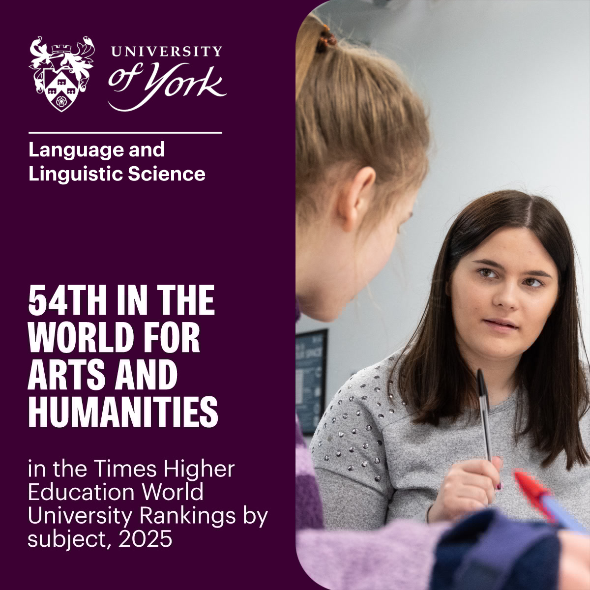 We are pleased to hear that we have been ranked 54th in the world and 11th in the UK for the study of Arts and Humanities in the Times Higher Education (THE) World University Rankings by subject. 

york.ac.uk/philosophy/abo…