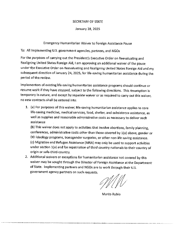 jaamora's tweet photo. Emergency Humanitarian Waiver to Foreign Assistance Pause🙏 @SecRubio
@StateDept

https://t.co/0flFx0DqfR https://t.co/15L3t7hRiA