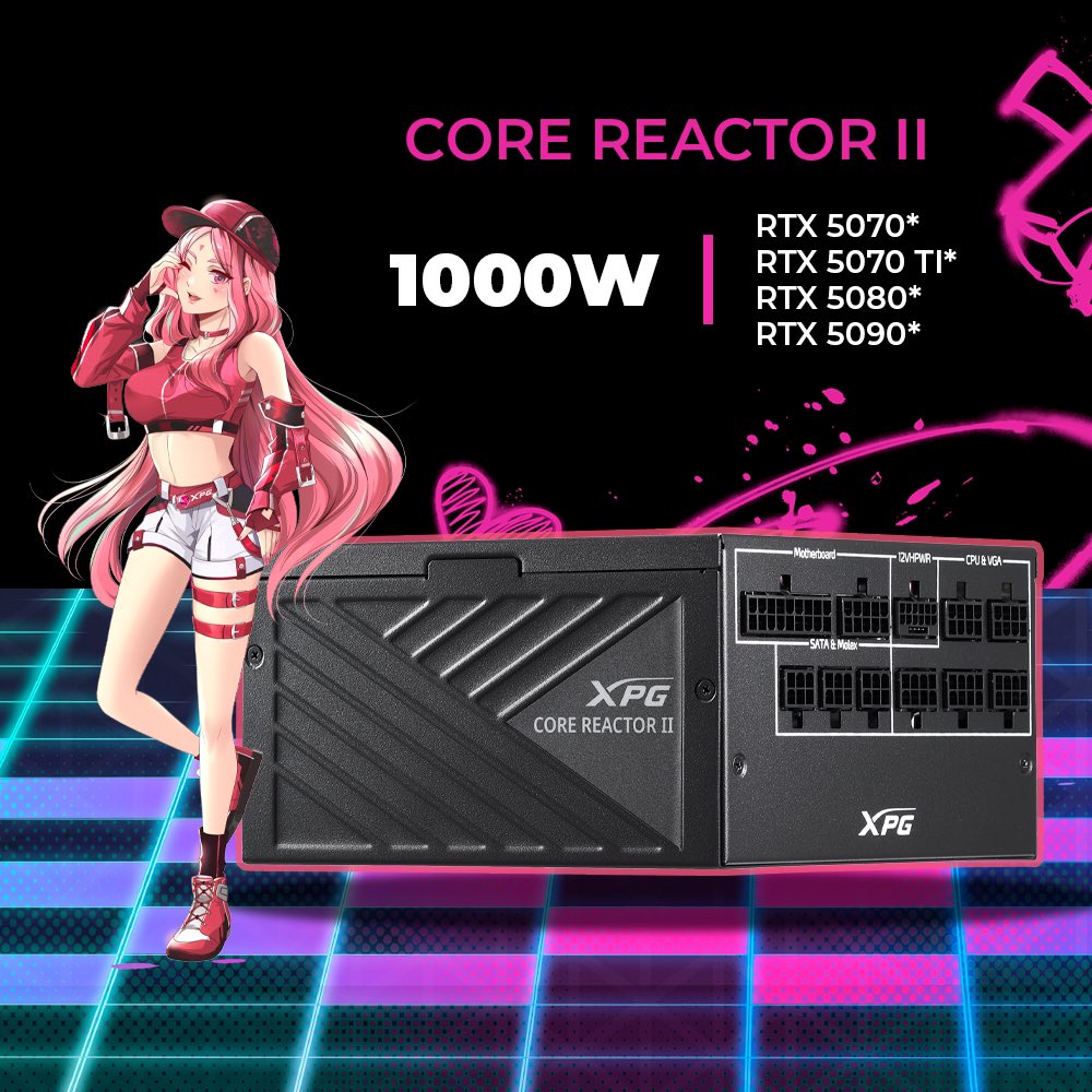 XpgMexico's tweet image. Sobrino ¿Sabías qué nuestra fuente de poder #CoreReactorII es compatible con la nueva generación de gráficos #Serie50? 

✅¡CORE REACTOR II es una unidad de alimentación de alto rendimiento diseñada para ser compatible con ATX 3.0 &amp;amp; ATX 3.1 con un diseño de cable modular y una