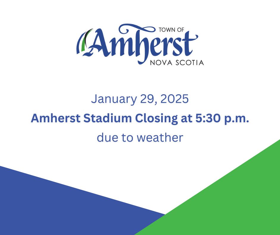 Please Note: Due to current winter weather, the Amherst Stadium will be closing for the day today at 5:30 p.m.
