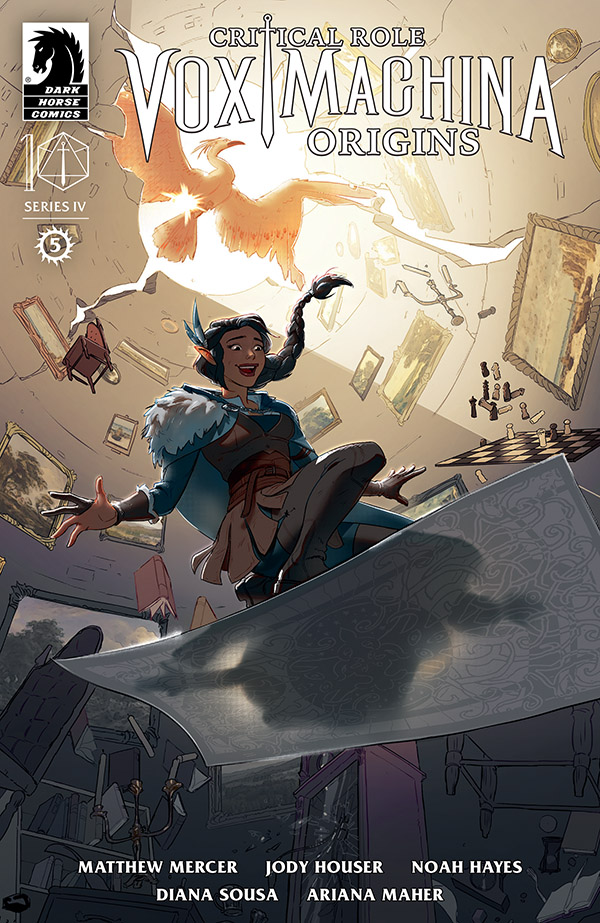 DarkHorseComics's tweet photo. In this week's new issue, Critical Role: Vox Machina Origins IV #5--another member of the Tal’Dorei Council disappears after being attacked by a large, unknown entity: https://t.co/hv5ZiXOqyt

By @Jody_Houser, @ParagonRaptors, @DianaSousaArt, Ariana Maher, cover by Jessica Mahon. With @CriticalRole