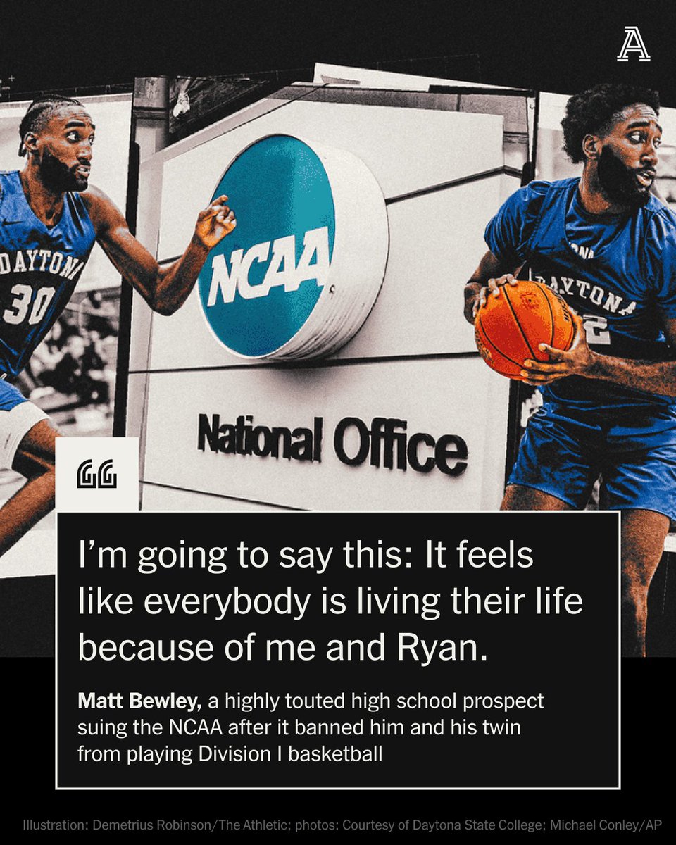 Matt and Ryan Bewley can’t play major college basketball.

And they probably need to.

Overtime Elite's first signings were banned by the NCAA. But in a new era of NIL, how much longer should they have to keep paying?

✍️ <a href="/_Brian_Hamilton/">Brian Hamilton</a>

nytimes.com/athletic/60945…