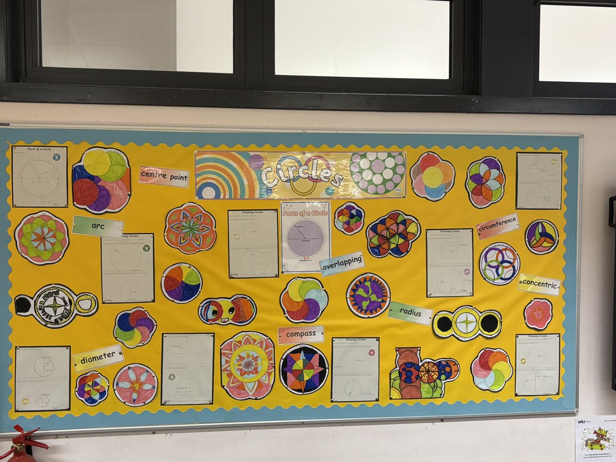 AntoninePrimary's tweet photo. P6 have been learning about the properties of the circle. They have also created some artwork using a compass. #mathsacrosslearning https://t.co/9A6MVAfSLH