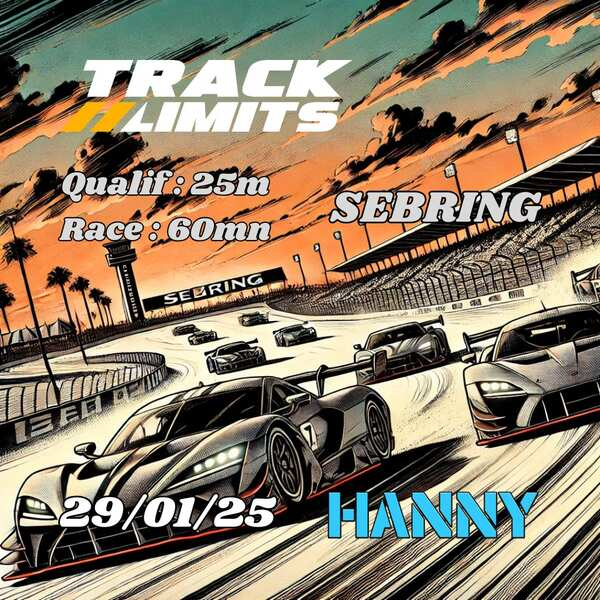 Race Day #Sebring 🇺🇸
by <a href="/TracklimitsAsso/">Tracklimits</a> 

- <a href="/GiampietroUgo/">Ugo Giampietro</a> twitch.tv/ugo_soven
- <a href="/JustKingJB/">JustKingJB ™</a> twitch.tv/JustkingJB
- #iWaax twitch.tv/iWaax

Cast📺: twitch.tv/hanny017tv

#LeMansUltimate #Vroomtm #Trackslimits