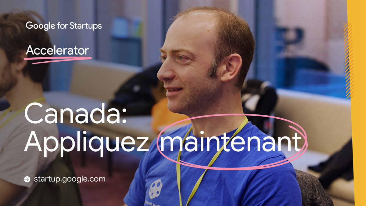 Startups canadiennes!🇨🇦Les applications pour la cohorte 2025 de Google for Startups Accelerator: Canada sont maintenant OUVERTES! Faites passer votre #startup au niveau supérieur à l’aide des ressources de Google, un réseau mondial, et le soutien d’experts. Appliquez