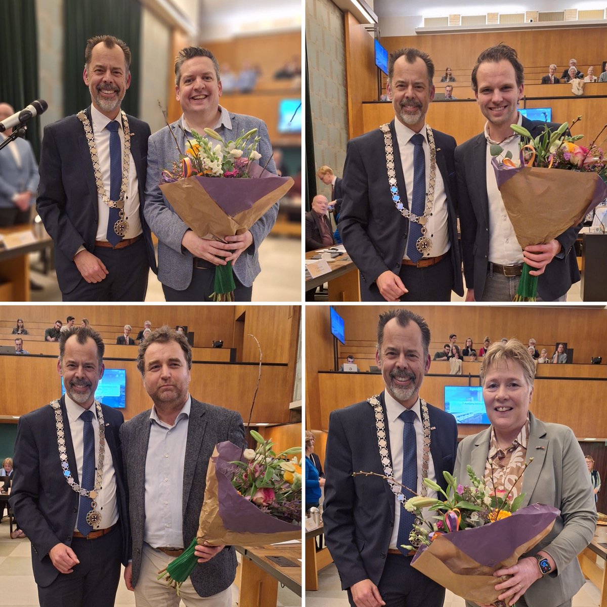 Benoemingen
- Voor de fractie van <a href="/D66Hilversum/">D66 Hilversum</a>  is dhr. Proos toegelaten als tijdelijke vervanging van de heer Zaabat.
- De heer Verburg (D66) en dhr. van Wagtendonk (#ChristenUnie) zijn als commissielid benoemd en beëdigd.
- Mevrouw Kager is aangewezen als interim griffier.