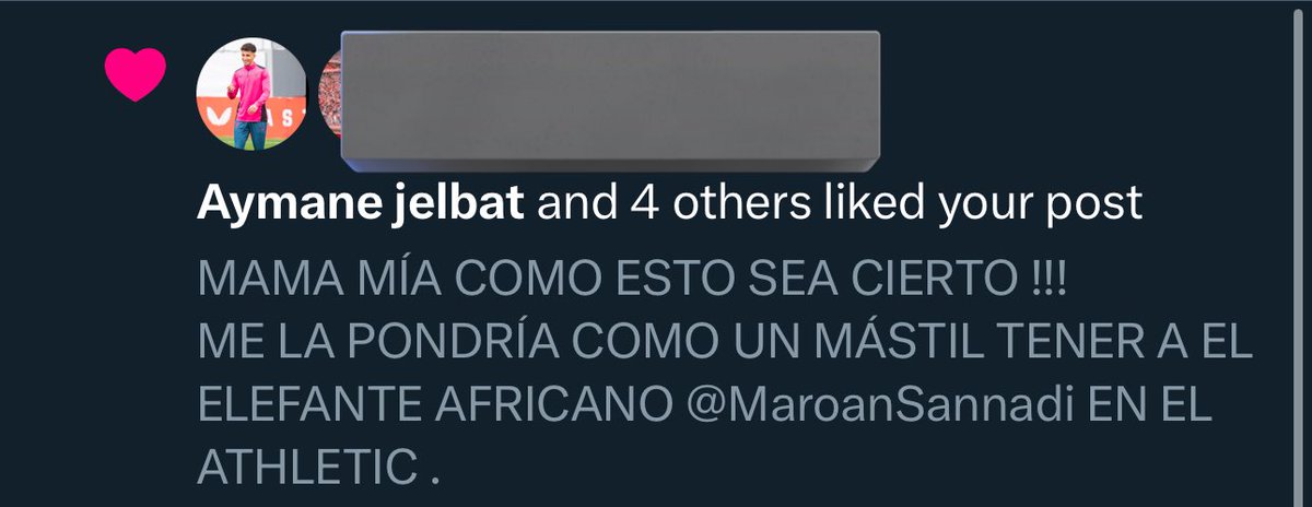 PERO ESTO QUE EEEEEES ???????
EL COMPAÑERO DE MAROAN <a href="/AymaneJelbat/">Aymane jelbat</a> DANDO ME GUSTA !!!
QUE VIENE !!! QUE VIENE !!!
ANNOUNCE @MaroanSannadi <a href="/AthleticClub/">Athletic Club</a>