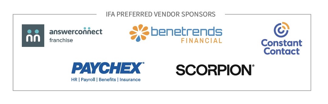Franchising411's tweet photo. A huge thank you to our 𝐈𝐅𝐀 𝐀𝐧𝐧𝐮𝐚𝐥 𝐂𝐨𝐧𝐯𝐞𝐧𝐭𝐢𝐨𝐧 𝐏𝐫𝐞𝐟𝐞𝐫𝐫𝐞𝐝 𝐕𝐞𝐧𝐝𝐨𝐫 𝐒𝐩𝐨𝐧𝐬𝐨𝐫𝐬 for #IFACon2025: @AnswerConnect, @Benetrends, @ConstantContact, @Paychex, and @Scorpiondotco !
#TeamFranchising #IFAPreferredVendor #PreferredVendorSponsors #Sponsors