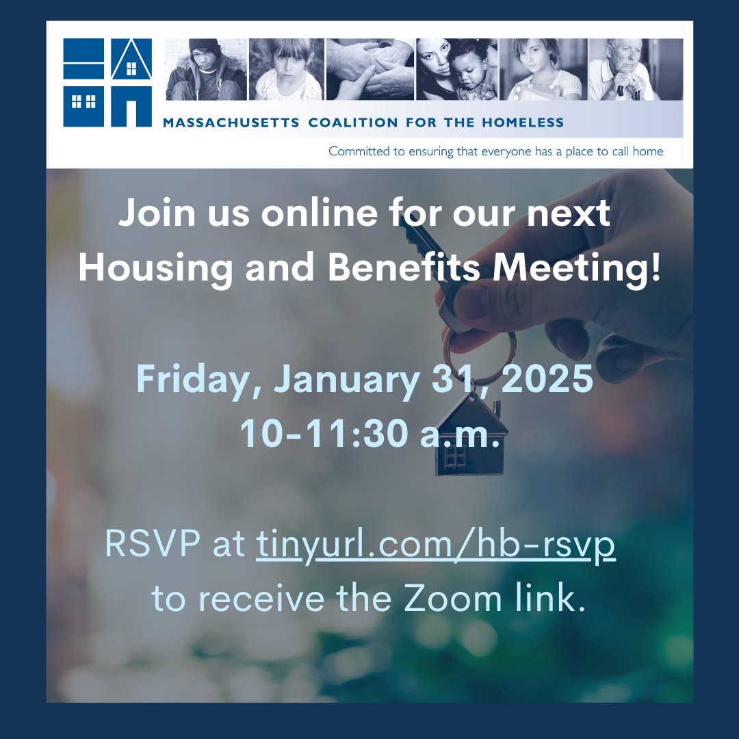 Please join us virtually this Friday, January 31st for our next Housing &amp; Benefits Committee meeting! 

Check out the agenda and details here: conta.cc/3WDO8XK
#endhomelessness #mapoli #advocacy