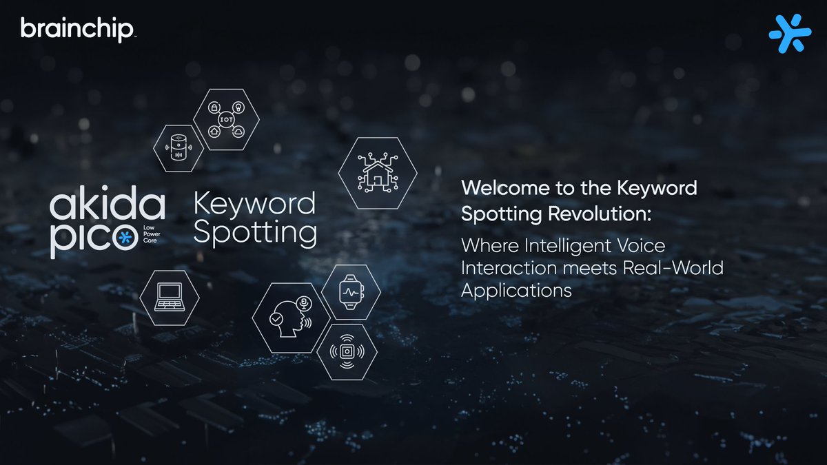 BrainChip_inc's tweet photo. Keyword spotting revolutionizes voice interaction in smart devices by enhancing privacy and extending battery life. Learn how BrainChip is transforming wearables, healthcare, and more: https://t.co/967XICyCks

#KeywordSpotting #VoiceAI #SmartDevices https://t.co/RW20HLGKbF