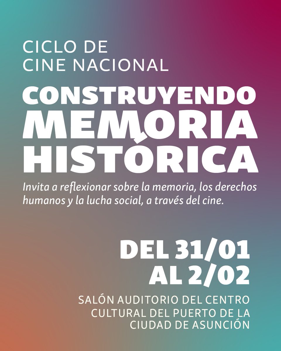 👉 En el marco del 2 y 3 de febrero (caída de la dictadura stronista), varias organizaciones proponen actividades para la construcción de la #memoriademocrática

🎬 Arte, cine, periodismo y espacios de reflexión nos invitan a recordar, compartir y participar activamente.