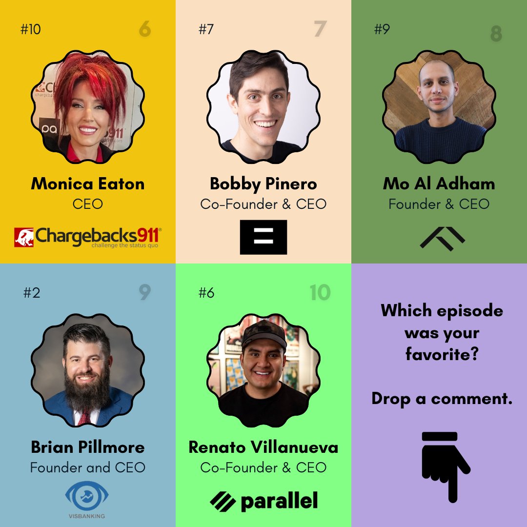 🤑 Top Slice of Finance Episodes 2024 💰

🥇 Zuben Mathews (Brigit)
🥈 Sasha Orloff (<a href="/puzzlefin/">Puzzle</a>)
🥉 Christopher Lay (LEONID Capital)

More: Spelfogel, Choquette, <a href="/Monica_Eaton/">Monica Eaton</a>, Pinero, Al Adham, Pillmore, Villanueva.

#fintech #finance #SoFTopEpisodes

Which was your fave? 👇