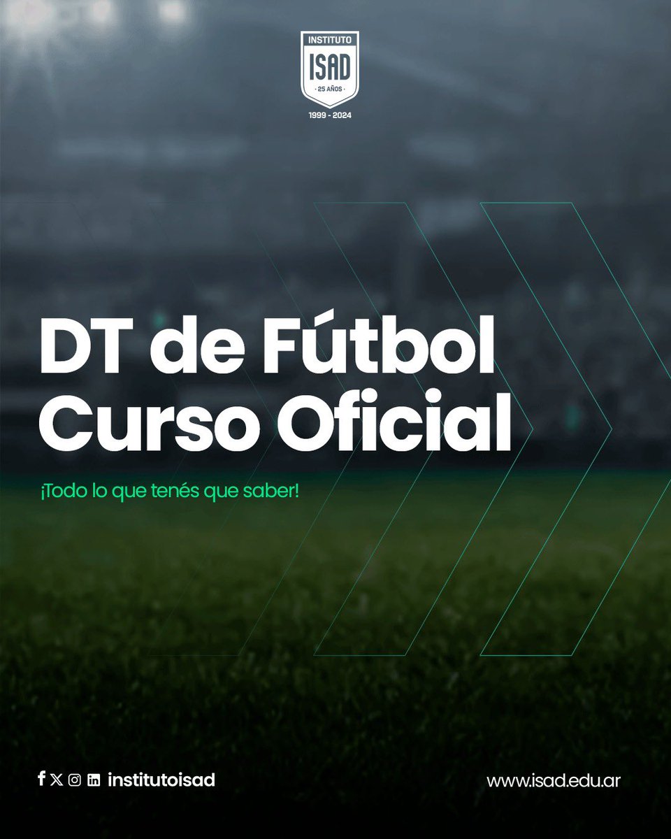 InstitutoISAD's tweet photo. ¡𝐓𝐨𝐝𝐨 𝐥𝐨 𝐪𝐮𝐞 𝐭𝐞𝐧𝐞́𝐬 𝐪𝐮𝐞 𝐬𝐚𝐛𝐞𝐫! ⚽

👉🏻 Mientras nos preparamos para el inicio de un nuevo año en #IsadTécnicos, te contamos todo lo que tenés que saber sobre la carrera.

🤔 ¿Qué esperás para anotarte?

💻 Preinscripción 2025: https://t.co/NTpQjKhGH2 https://t.co/5fTt1qe800
