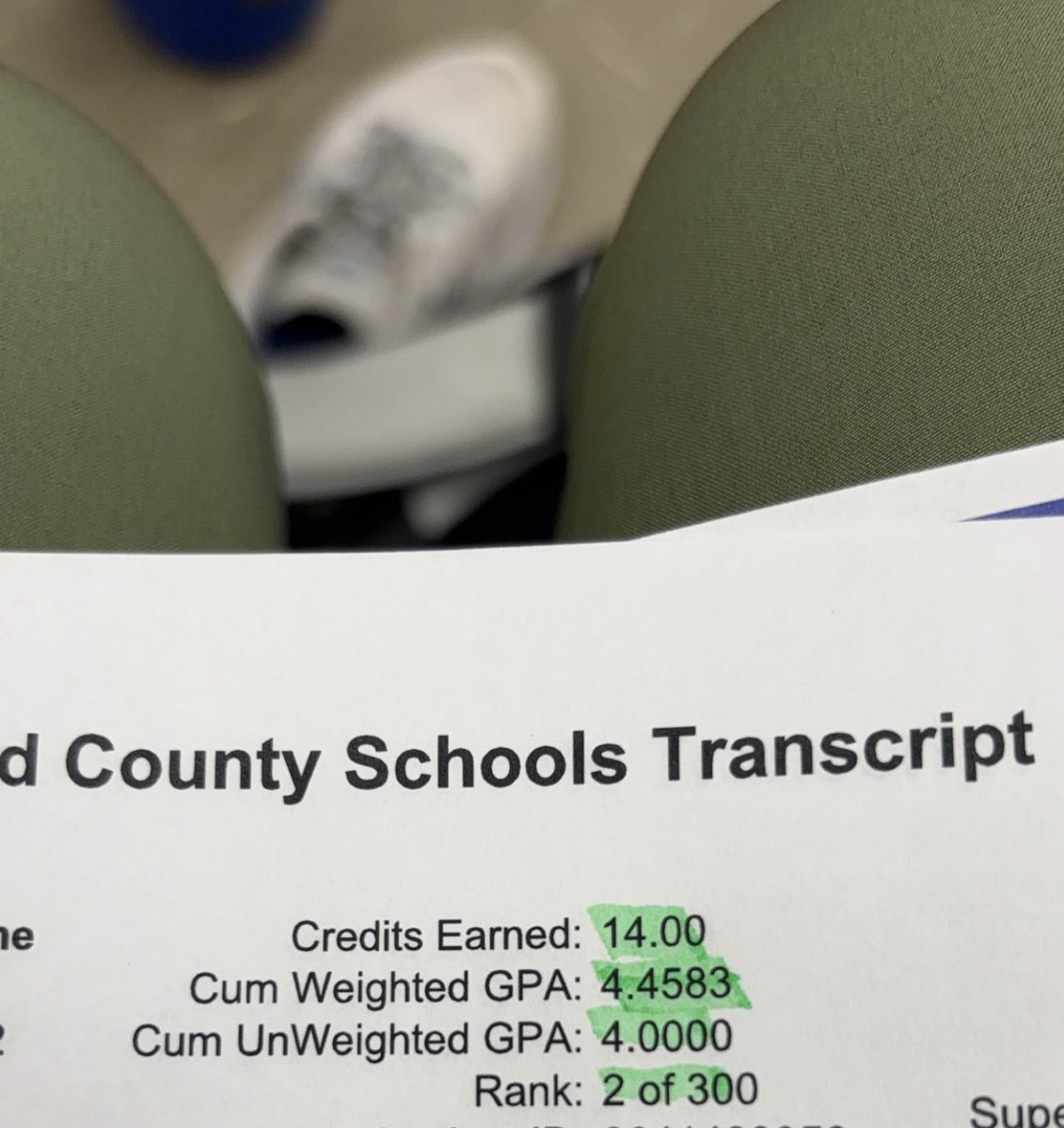 JRoland1408's tweet photo. Halfway through Sophomore year. Here’s my GPA and class rank ⬇️ @CoachBaileySHS @Coach_Harris37 @Scots_Football https://t.co/rOAfhMyl4X