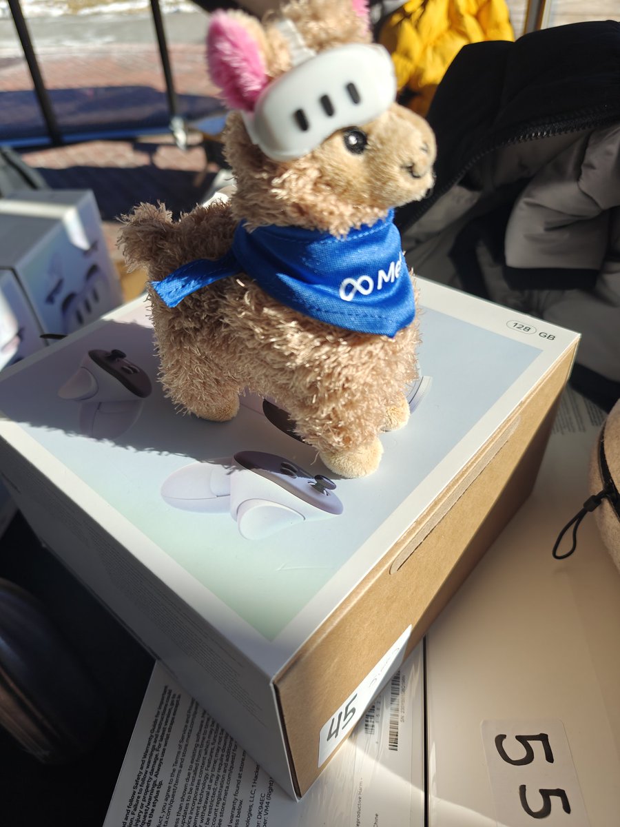 xrgamecapsule's tweet photo. I got a llama and two awards. I'd say it's a nice trip from Boston, MIT Reality Hack. Exciting start for the new year!! #MITREALITYHACK #XR #META https://t.co/DYFj75ET16