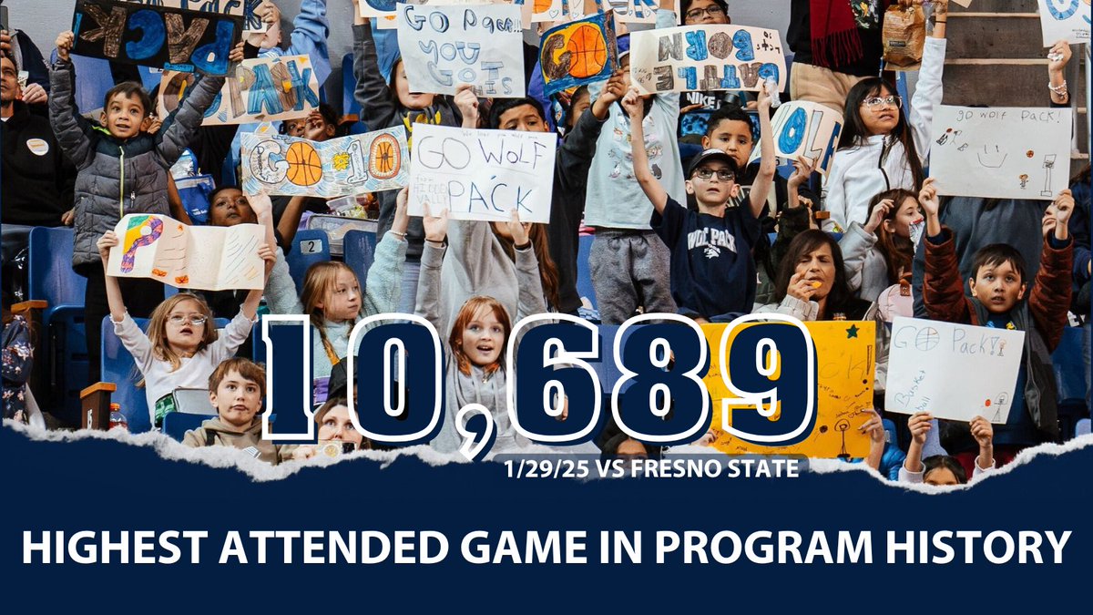 🚨RECORD BREAKING CROWD🚨

With a packed house of 10,689 in Lawlor, the record has been broken for the most in attendance in program history!!! We love our fans!!! 🔥💙🐺

#BattleBorn