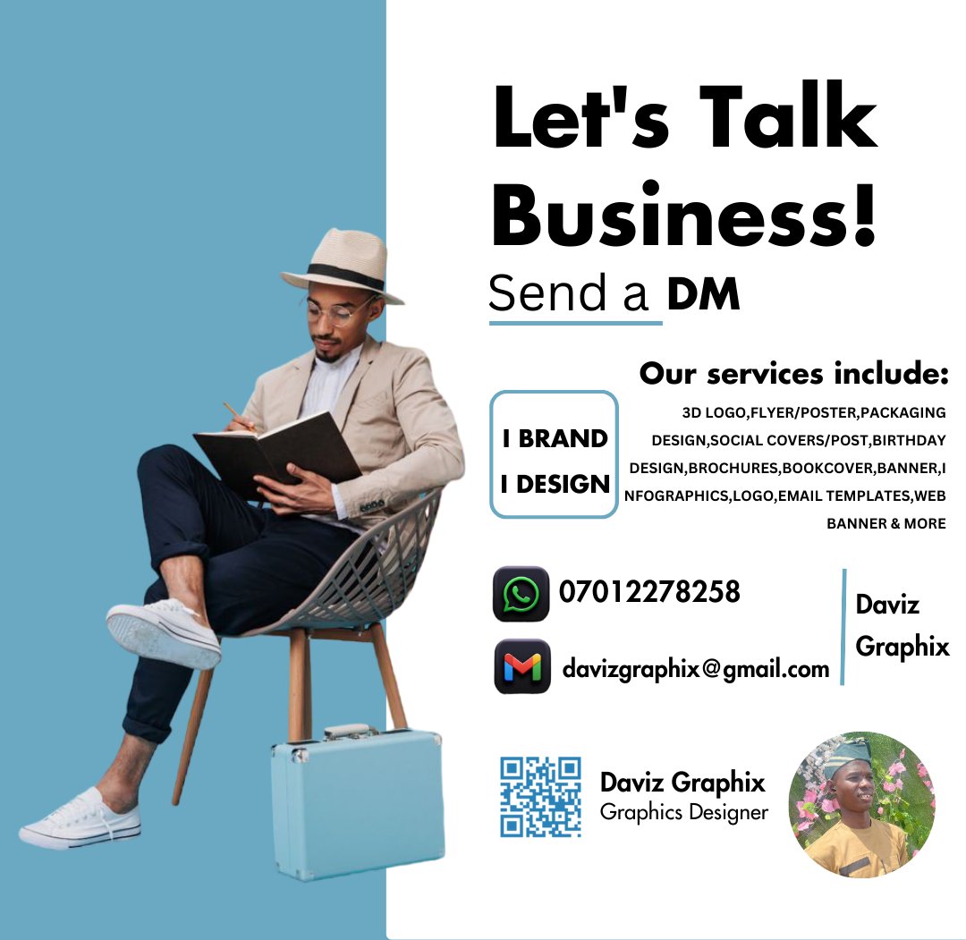 Let’s bring your ideas to life! 🎨💼 Need branding or design services? Send a DM now! 🚀 #GraphicDesign #Branding #DavizGraphix
