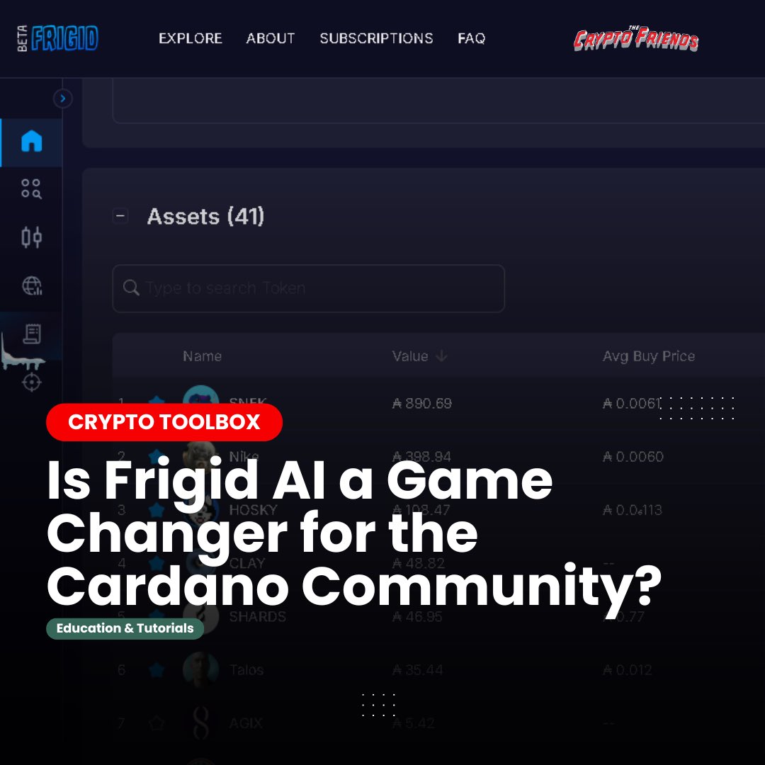 Check out this article I just wrote about <a href="/frigid_ai/">Frigid</a> on thecryptofriends.com Is this a game changer for the Cardano Community? #frigid #AI #Cardano #CardanoCommunity 

(thecryptofriends.com/is-frigid-ai-a…)
