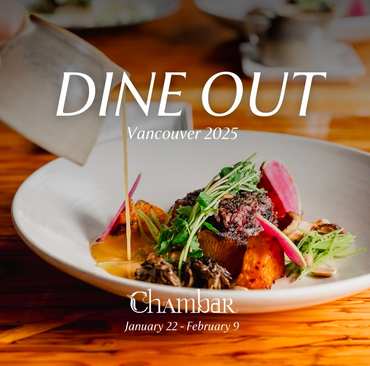 Join us until Feb 9 for Dine Out Vancouver. 

Indulge in an unforgettable culinary experience with a carefully crafted menu for $59 per person (excludes beverages, tax &amp; gratuity).

Dine Out menu is offered from 5-10 &amp; not available during brunch*