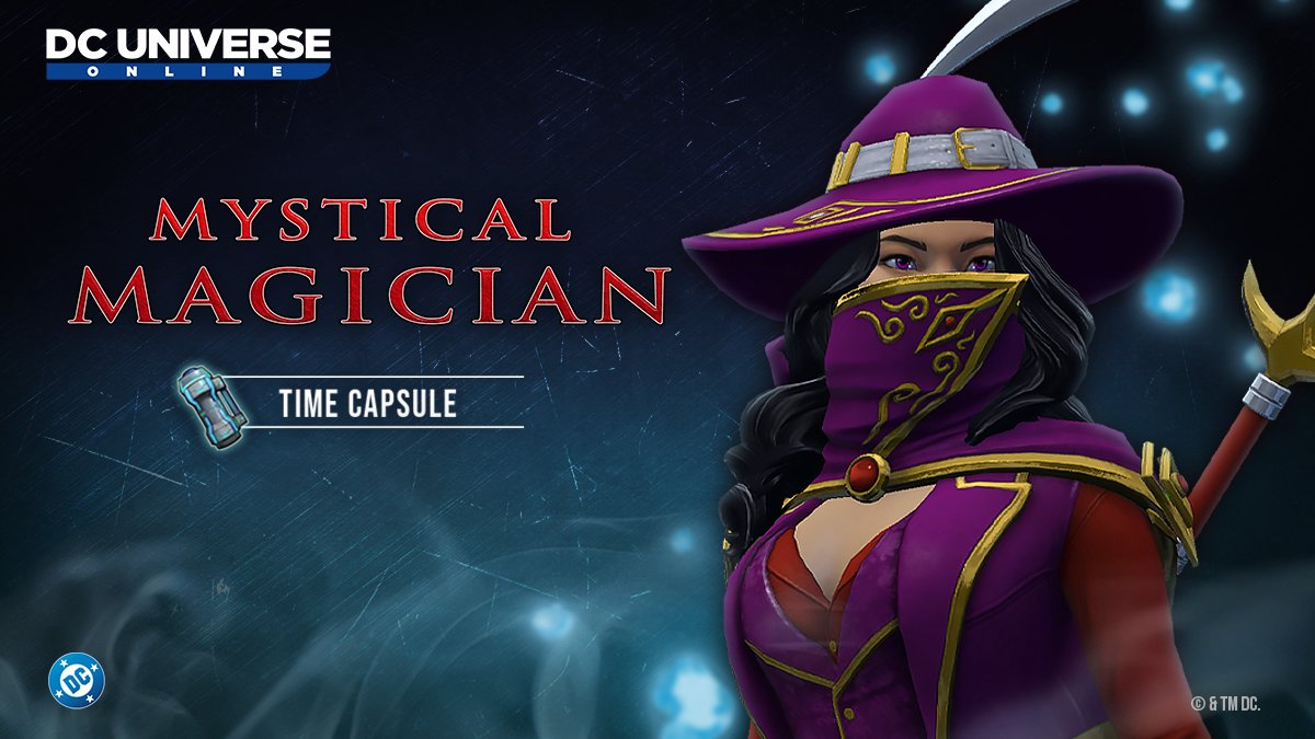 🔮Mystical Magician
Play Day of Reckoning in style with items from the latest DCUO Time Capsule:
🔹Mystical Magician Set (Normal &amp; Enhanced) 
🔹Mystical Magician Scythe Style
🔹Imperfect Angel Wing Set... and more!

🪄 dcuniverseonline.com/news/mystical-…

#DCUniverseOnline #DCUO