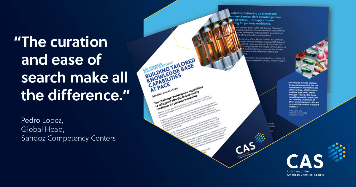 Searching scientific data is easier than ever with CAS SciFinder’s powerful tools. Hear from Pedro Lopez on how CAS SciFinder supports efficient, high-quality research.  ow.ly/iyuT50UGtpe  #Pharma  #ScientificResearch