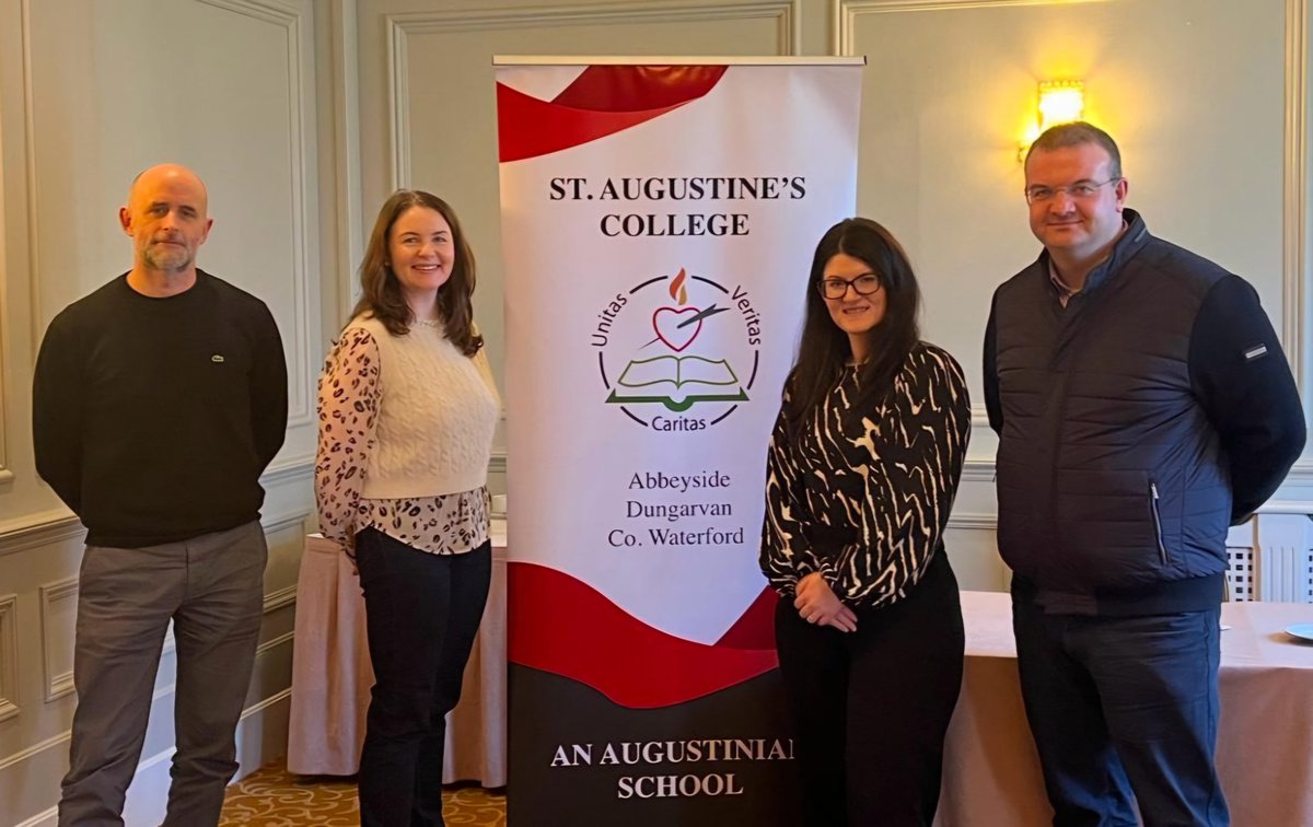 Meet the Judges from our Dragon's Den Competition.
Patrick Haughey, Monica Murphy, Jamie Whitty and Philip Singleton.
9 mini companies took part in our Dragon's Den Competition as part of Global Money Week 2025 sponsored by the CCPC. Well done to all the students who took part.