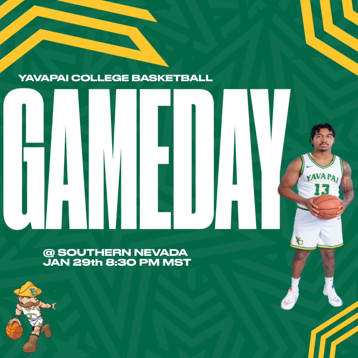 Yavapai College Men’s Basketball (@ycmbasketball) on Twitter photo Roughriders on the road!
🆚| College of Southern Nevada 
⌚| 8:30 PM MST. 
📍| North Las Vegas, NV
📺| team1sports.com/csn/?B=1261637 Roughriders on the road!
🆚| College of Southern Nevada 
⌚| 8:30 PM MST. 
📍| North Las Vegas, NV
📺| team1sports.com/csn/?B=1261637