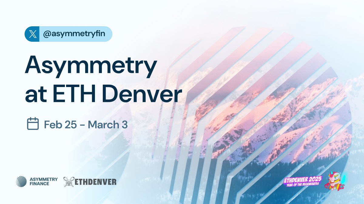 ETH Denver! 🗻

Asymmetry will be in attendance at ETH Denver from Feb 25 - March 3

Grab exclusive/limited edition AF goodies too…