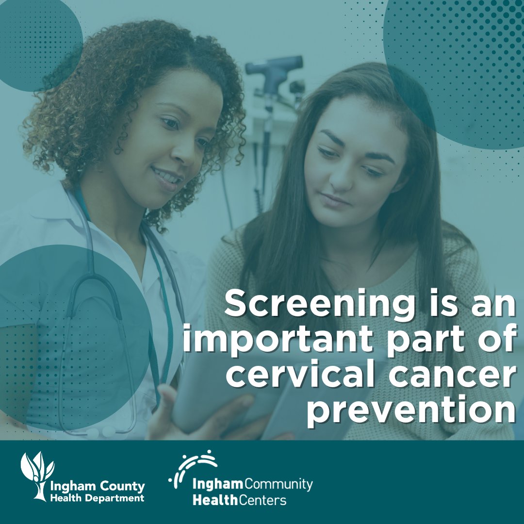 January is Cervical Cancer Screening Month! Early detection saves lives—schedule your screening today at the Cedar Community Health Center- Women's Health.

For more info on services, visit: Ingham Community Health Centers, please visit: health.ingham.org/health/communi…
