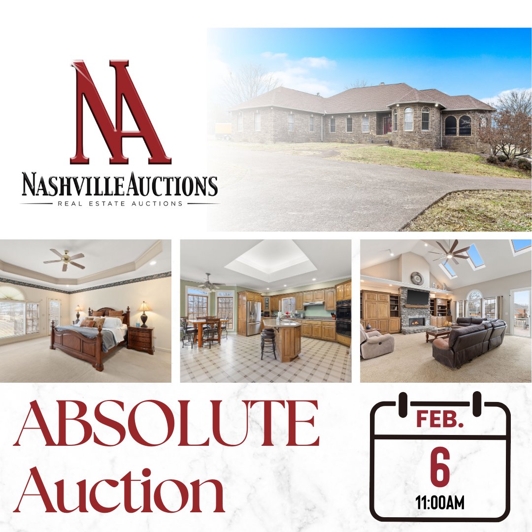 NashAuctions's tweet image. Don’t miss your chance to bid on this stunning home in Gallatin, TN on Thursday, Feb. 6 at 11AM, during our Absolute Auction – No Reserve event. Get the details at: nashvilleauctions.com/listing/absolu…

#GallatinAuction #AuctionCountdown #TennesseeRealEstate