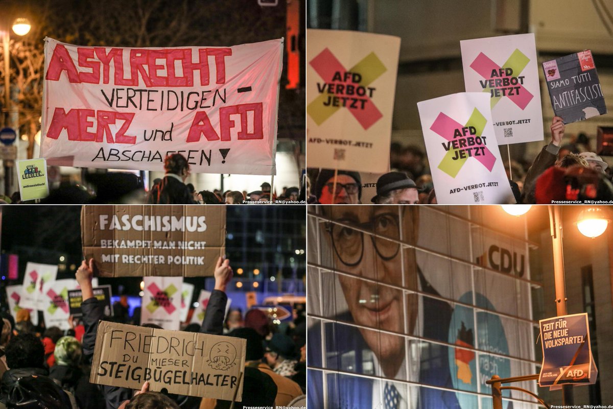 In #Berlin protestierten heute ca1.000 Menschen unter dem Motto: "Brandmauer statt Brandstifter" gegen die Anbiederung der #Merz-CDU an Rechtspopulisten.
Anlass war ein Unions-Antrag auf Asylrechtsverschärfung im Bundestag, unterstützt von der AfD #B2901  
flickr.com/photos/presses…