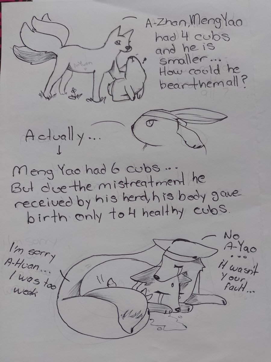 Pawsy_la's tweet photo. Pregnant #WeiYing  #Foxxian wants to ask #JinGuangYao #Foxyao some tips, but #LanWangJi reveals a sad story.

#MXTX #MoXianTongXiu #MDZS #MoDaoZuShi  #WangXian #LanWangji #WeiWuxian #LanXichen #Xiyao #魔道祖师 https://t.co/TWWYoEr52L
