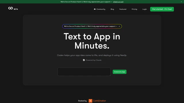 TheAIForge's tweet photo. ๐จ NEW AI TOOL LAUNCH: Codev - Turn Text to Full-Stack Apps in Minutes!
Transform your app idea into a Next.js web app with zero coding skills. Join 18,000+ creators today!
Start building now ๐ https://t.co/A0hbFpnjJW๐
#AIAppDevelopment #NoCode https://t.co/QX1JdzzJqQ