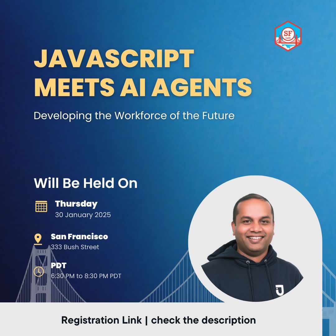 🚀 Tomorrow is the day – SFNode Meetup!

Are you seeing all the buzz about LLMs and AI Agents but wondering what they are and why they matter?

Join me tomorrow evening at the <a href="/sfnode/">SFNode</a> Meetup in San Francisco, where I'll be diving into AI Agents—what they are, why they’re