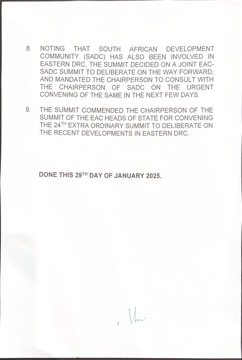 Chaired a virtual Extra-Ordinary Summit of the EAC Heads of State on DRC. – shorturl.at/loNwx