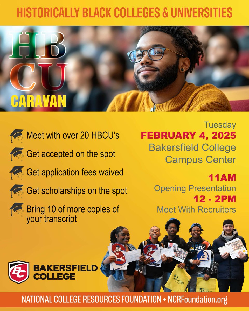HBCU Caravan is back!
Join us February 4 @ 11:00AM in BC's Campus Center for the 2025 Historically Black Colleges &amp; Universities Caravan. Attendees will have the opportunity to interact with representatives from more the 20 HBCU's!