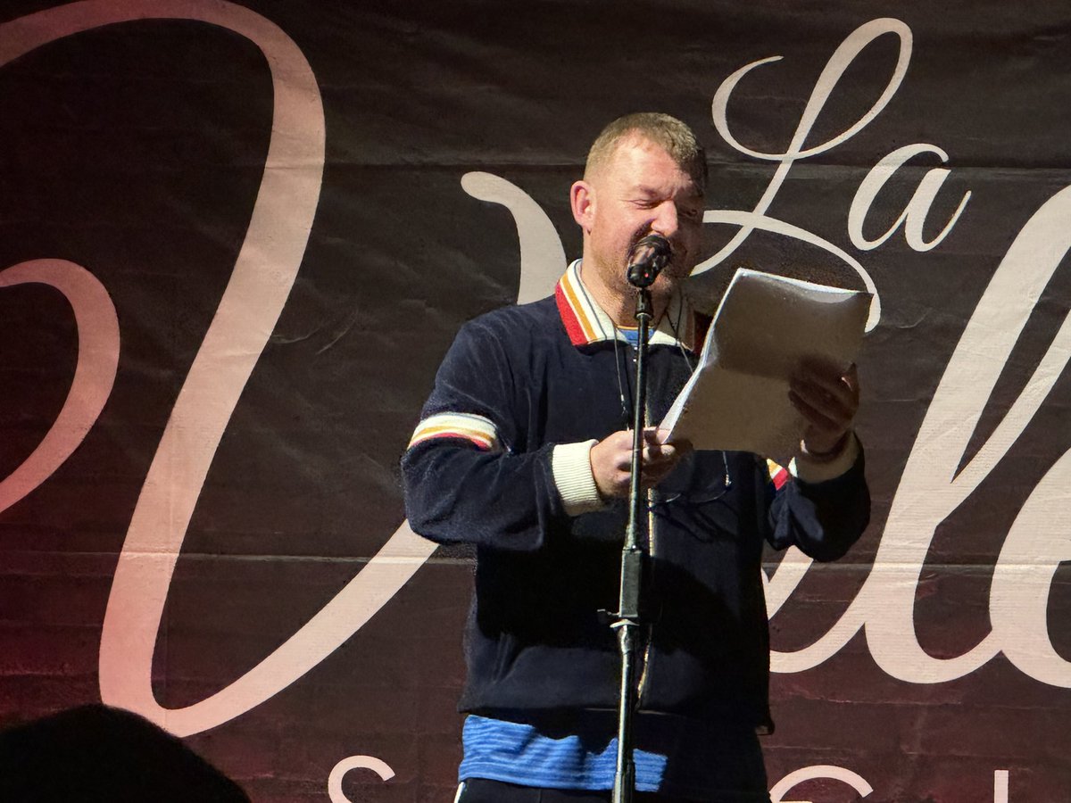 Markrblue's tweet photo. @VioletteRecords @WednesdayErskin La Violette Societa was at a great new venue last night, Ten Streets Social. It was so good to see Wendy Erskine again, and hear her read from her forthcoming novel  The Benefactors. She’s by miles the best writer I’ve discovered in years https://t.co/BcIV0Khgt0