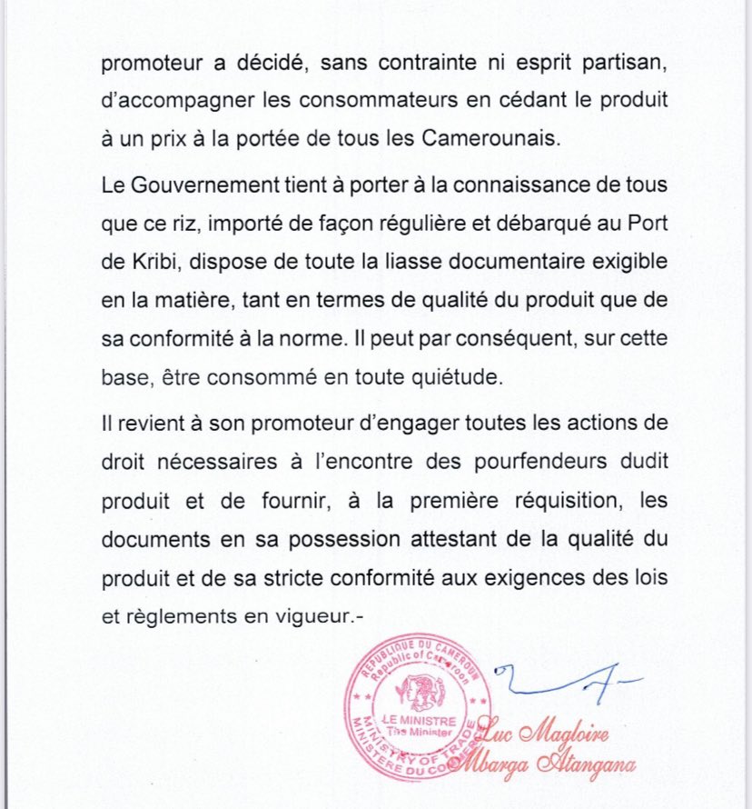 MincommerceCMR's tweet photo. 𝗨𝗥𝗚𝗘𝗡𝗧 🚨🚨🚨 https://t.co/xA9vIFafnb