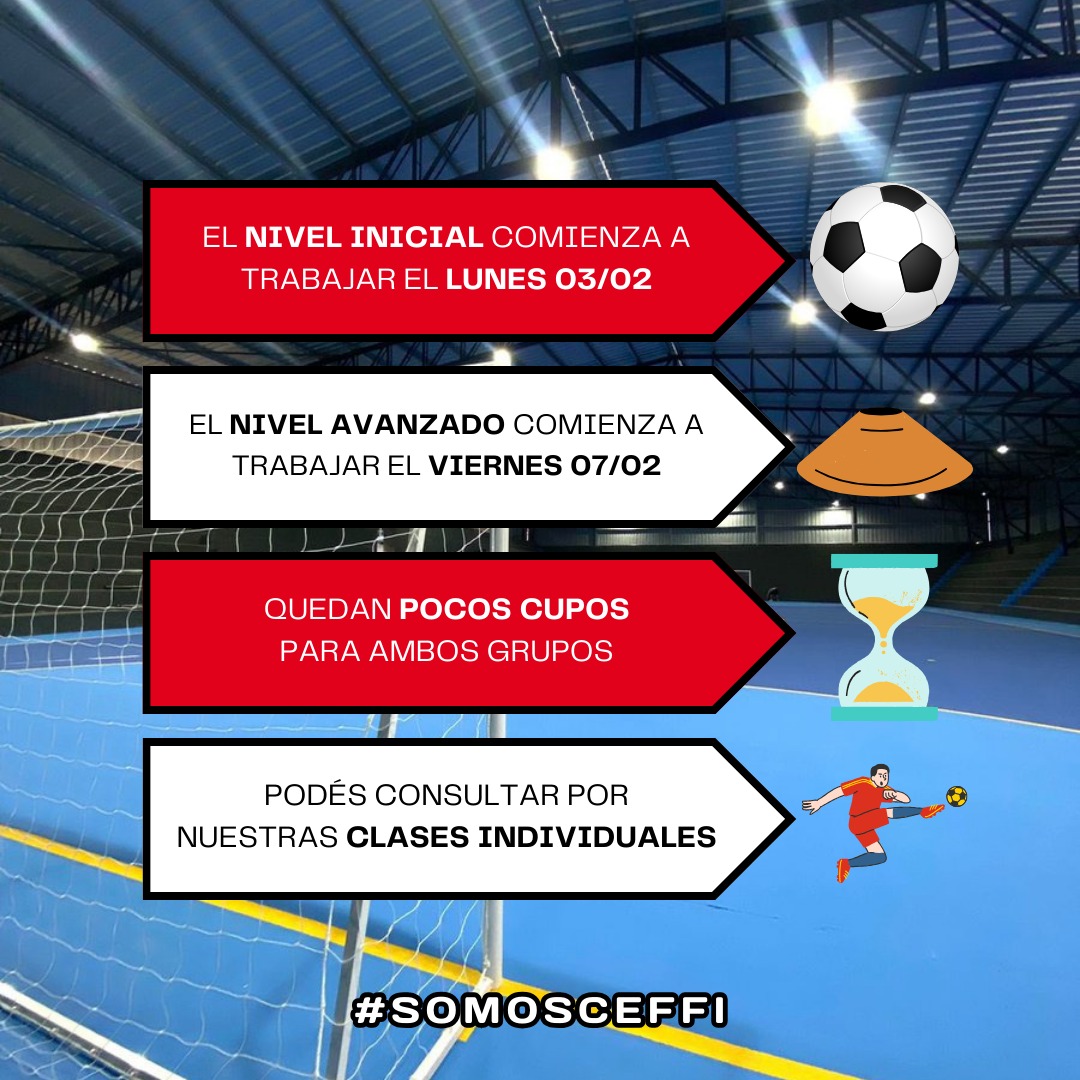 RGaleani's tweet photo. ¡Volvemos renovados en #CEFFI! 💪

Anotate ahora porque quedan pocos cupos en nuestra Sede Cramer. ⌛

#SomosCEFFI ⚽ https://t.co/cpGU8cBosh