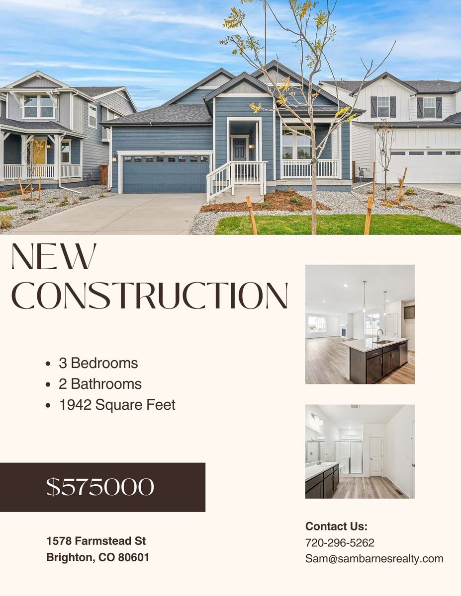 COhomeseller's tweet photo. 🚨🏡 NEW CONSTRUCTION AVAILABLE🏡🚨

Located in Brighton, Colorado 🏔️
Interested? Give us a call or email! https://t.co/LhIT2Mjyoz