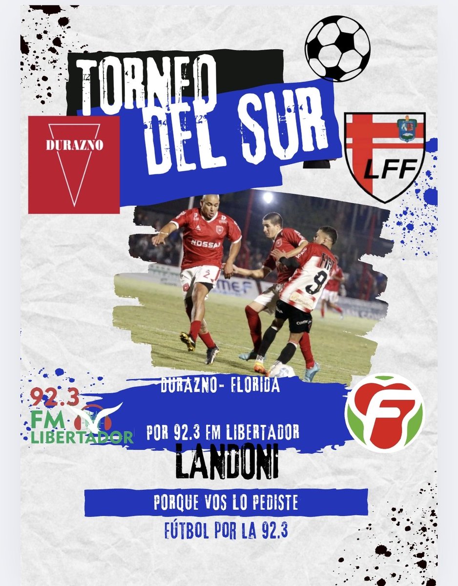 #CopaDeSelecciones
En instantes, no en vivo desde el Landoni.
#Durazno #Florida
Juveniles <a href="/Brianme013/">Brian Méndez</a>
Mayores <a href="/OliveraFabra/">Olivera Fabra</a>
Con Gualberto García
<a href="/Rodrigo_2828/">Rodrigo Castro</a>
Nicolás Granero
Fredy Caula
Cono Rivero 
Sintoniza fmLibertador.com
92.3 FM Libertador
Baja la app