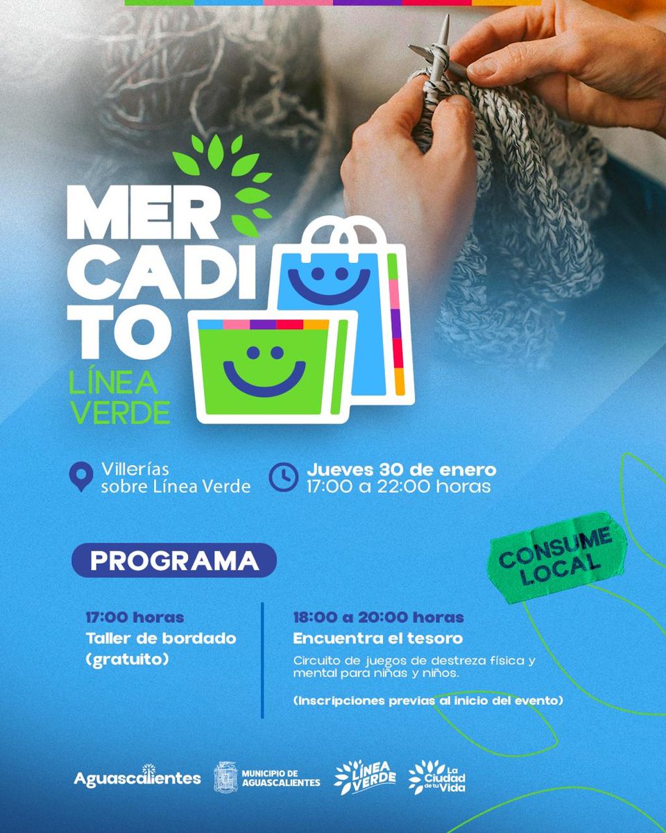 Este próximo jueves, te esperamos en 📍 Línea Verde a la altura del fraccionamiento Villerías para que disfrutes del Mercadito. 😃🏞️🛍️

⌚A partir de las 5:00 pm.

Además, contaremos con circuito de juegos para todos los niños y niñas. 😃✨🌳

#Mercadito 
#LíneaVerde