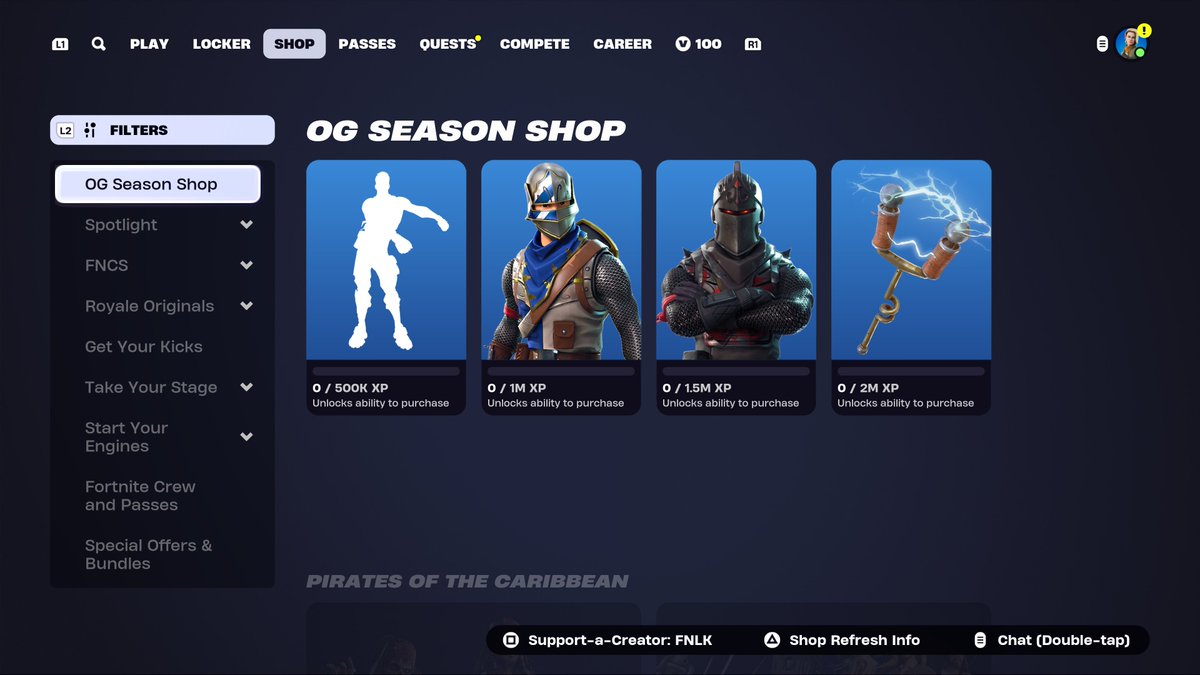 FortniteFNLK's tweet image. Should Fortnite OG Chapter 1 Season 2 Battle Pass Skins Return?
