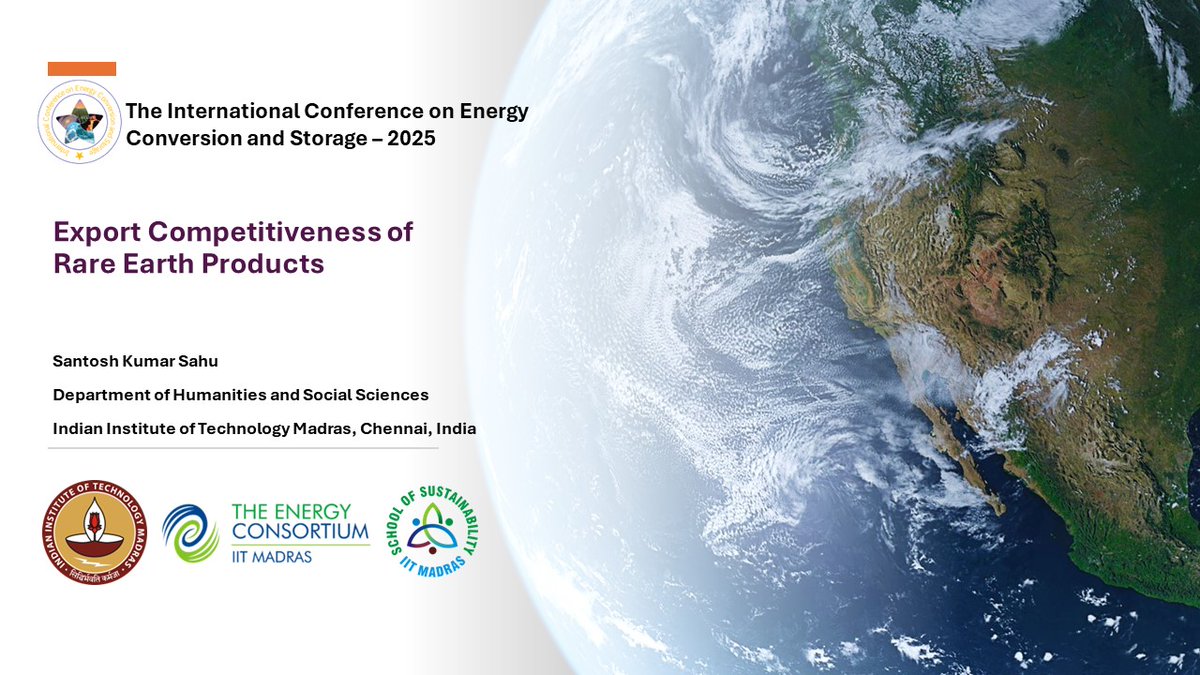 Santosh Kumar Sahu (@sksahuiitm) on Twitter photo Presented my recent research on "Export Competitiveness of Rare Earth Products" at the International Conference on Energy Conversion and Storage β 2025 at <a href="/iitmadras/">IIT Madras</a>. <a href="/IITMEnergyConso/">TheEnergyConsortium</a> <a href="/SustainableIITM/">School of Sustainability IIT Madras</a> <a href="/sais_isep/">Initiative for Sustainable Energy Policy (ISEP)</a> Presented my recent research on "Export Competitiveness of Rare Earth Products" at the International Conference on Energy Conversion and Storage β 2025 at <a href="/iitmadras/">IIT Madras</a>. <a href="/IITMEnergyConso/">TheEnergyConsortium</a> <a href="/SustainableIITM/">School of Sustainability IIT Madras</a> <a href="/sais_isep/">Initiative for Sustainable Energy Policy (ISEP)</a>
