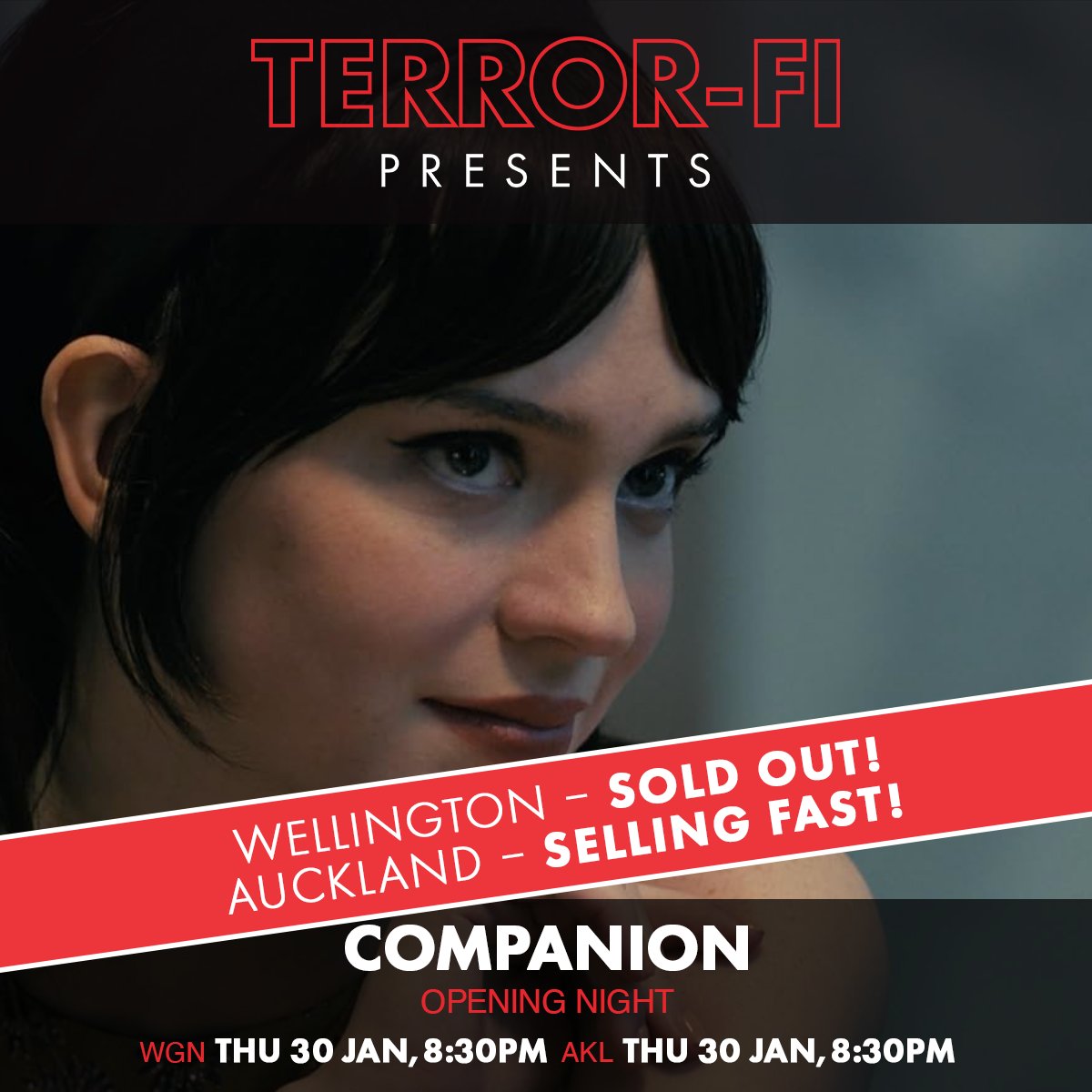 Wellington SOLD OUT tonight! Auckland, don't miss out on our special screening of COMPANION - the unhinged love story from the producers of 'Barbarian' and the studio who brought us 'The Notebook'
AUCKLAND: Thurs 30 Jan, 8:30pm, The Capitol
Tickets: bit.ly/4jnUnss
