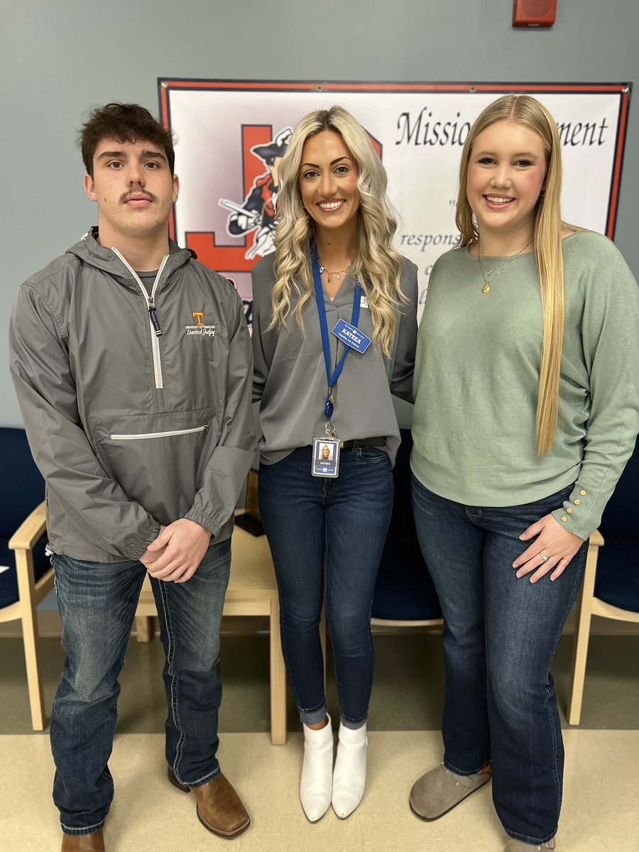 Congratulations to Drew Larrance (Junior) and Joanna James (Senior), Jefferson County High School’s January Students of the Month! Here they are with Kateea Manis (center) with Oak Ridge National Laboratory Federal Credit Union who sponsors the award.  <a href="/JeffCoTNSchools/">Jefferson Schools</a>